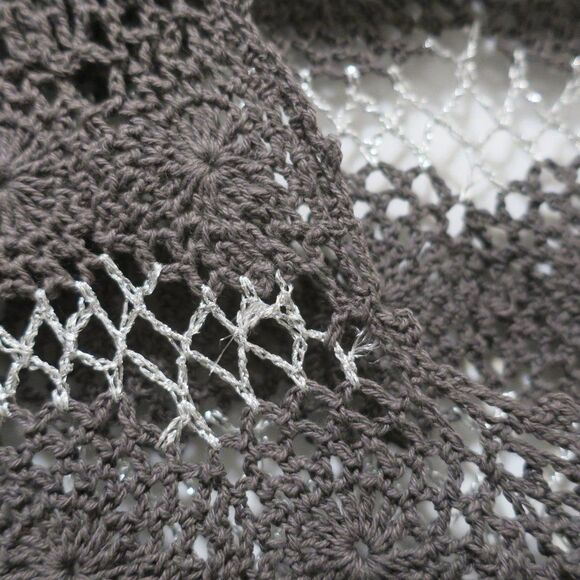 NWT SUGARLIPS silk crochet dress grey silve eyelet Sml babydoll y2k fairy - Picture 13 of 15